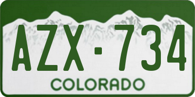 CO license plate AZX734