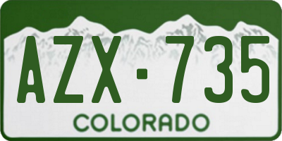 CO license plate AZX735