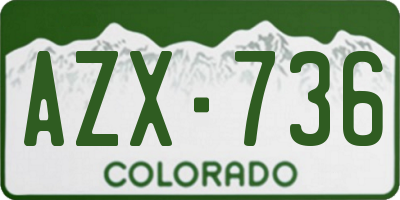 CO license plate AZX736