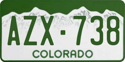 CO license plate AZX738