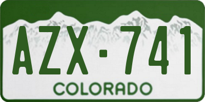 CO license plate AZX741