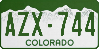 CO license plate AZX744