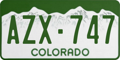 CO license plate AZX747