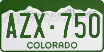 CO license plate AZX750