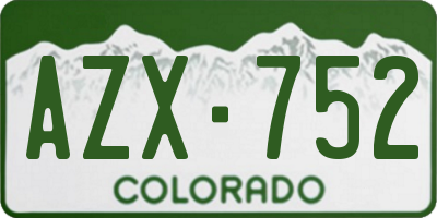 CO license plate AZX752