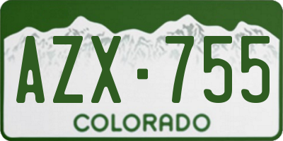 CO license plate AZX755