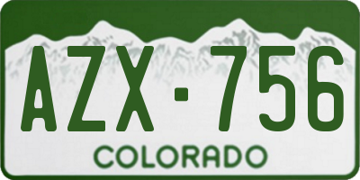 CO license plate AZX756