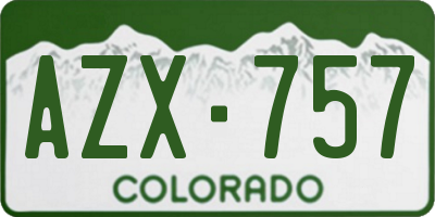 CO license plate AZX757