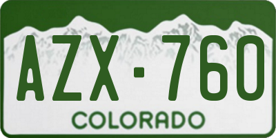 CO license plate AZX760