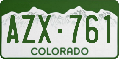 CO license plate AZX761