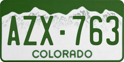 CO license plate AZX763
