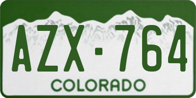 CO license plate AZX764