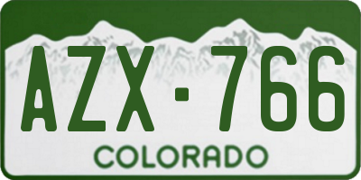 CO license plate AZX766