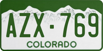 CO license plate AZX769