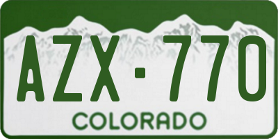 CO license plate AZX770