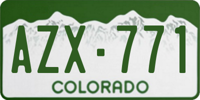 CO license plate AZX771