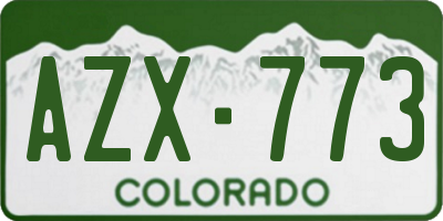 CO license plate AZX773