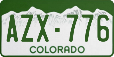 CO license plate AZX776