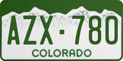 CO license plate AZX780