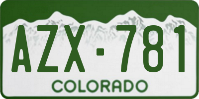 CO license plate AZX781