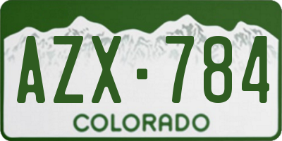 CO license plate AZX784