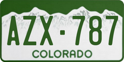 CO license plate AZX787