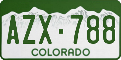 CO license plate AZX788