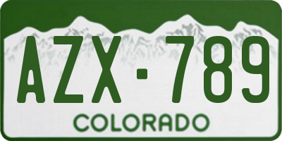 CO license plate AZX789