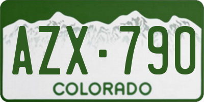 CO license plate AZX790