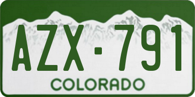 CO license plate AZX791