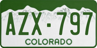 CO license plate AZX797