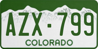 CO license plate AZX799