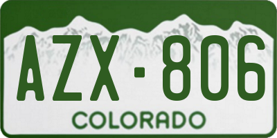 CO license plate AZX806