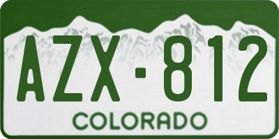 CO license plate AZX812