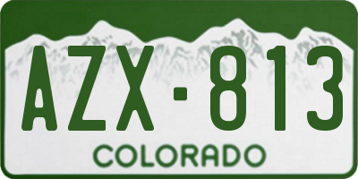 CO license plate AZX813