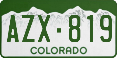 CO license plate AZX819