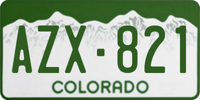 CO license plate AZX821