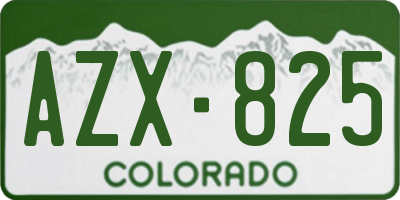 CO license plate AZX825