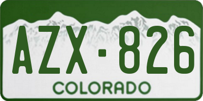 CO license plate AZX826