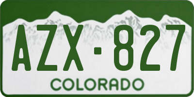 CO license plate AZX827