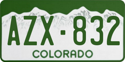 CO license plate AZX832