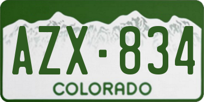 CO license plate AZX834