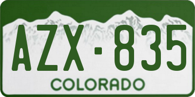 CO license plate AZX835