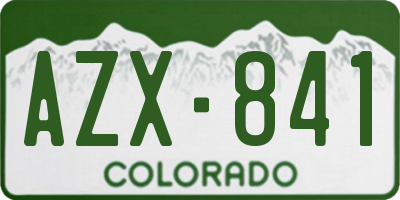 CO license plate AZX841