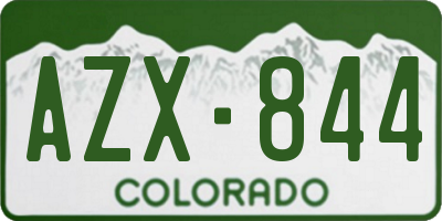 CO license plate AZX844