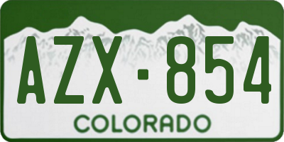 CO license plate AZX854