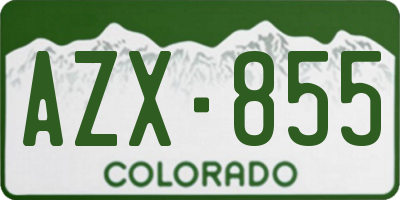 CO license plate AZX855