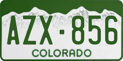 CO license plate AZX856