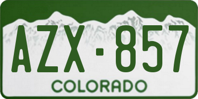 CO license plate AZX857