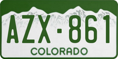 CO license plate AZX861